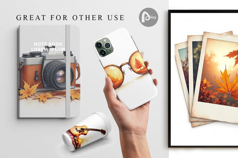 Digital Paper Vintage Fall Road Trip Digital Pattern artnoy 