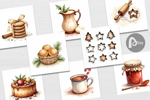 Digital Paper Vintage Farmhouse Christmas Digital Pattern artnoy 