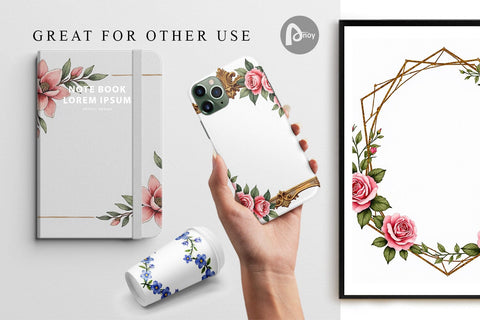 Digital Paper Vintage Floral Frames and Wreaths Digital Pattern artnoy 