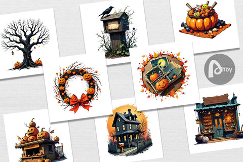 Digital Paper Vintage Halloween Digital Pattern artnoy 