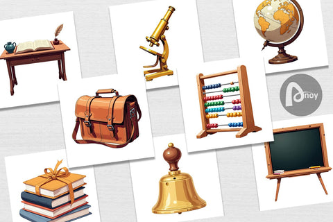 Digital Paper Vintage School Day Digital Pattern artnoy 