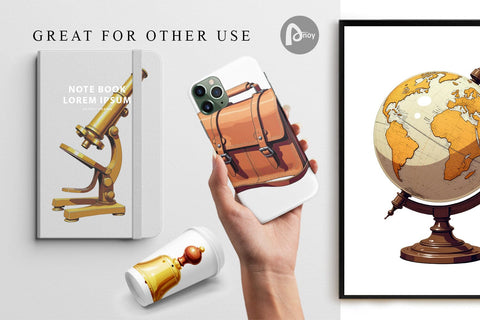 Digital Paper Vintage School Day Digital Pattern artnoy 