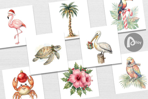 Digital Paper Vintage Tropical Holiday Animal Digital Pattern artnoy 