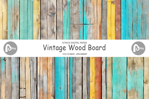 Digital Paper Vintage Wood Board Digital Pattern artnoy 