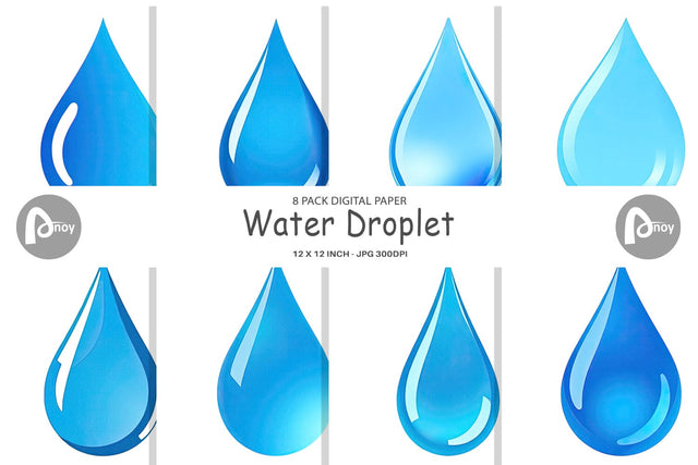 Digital Paper Water Droplet Digital Pattern artnoy 