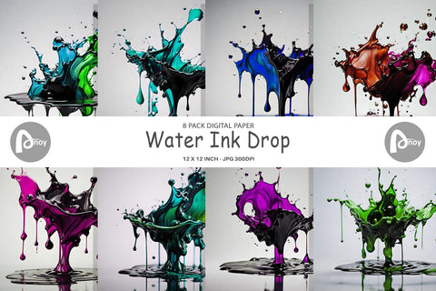 Digital Paper Water Ink Drop Sublimation artnoy 