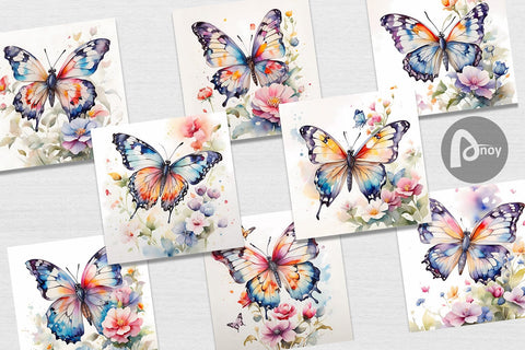 Digital Paper Watercolor Butterfly Digital Pattern artnoy 