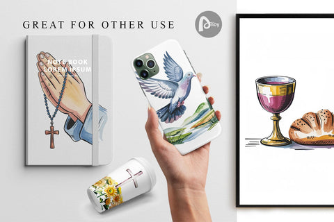 Digital Paper Watercolor Christian Digital Pattern artnoy 