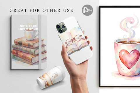 Digital Paper Watercolor Cozy Mom Relaxation Art Digital Pattern artnoy 