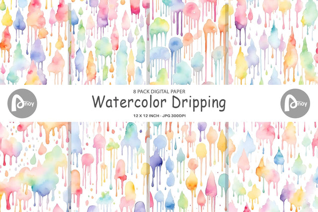Digital Paper Watercolor Dripping Digital Pattern artnoy 