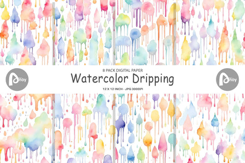 Digital Paper Watercolor Dripping Digital Pattern artnoy 
