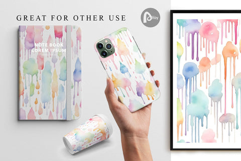 Digital Paper Watercolor Dripping Digital Pattern artnoy 