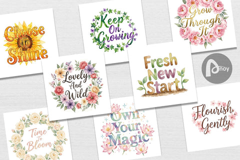 Digital Paper Watercolor Elegant Floral Affirmations Quote Digital Pattern artnoy 