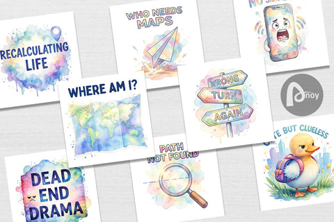 Digital Paper Watercolor Funny Lost And Confused Quotes Digital Pattern artnoy 