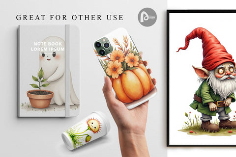 Digital Paper Watercolor Garden Ghouls Digital Pattern artnoy 