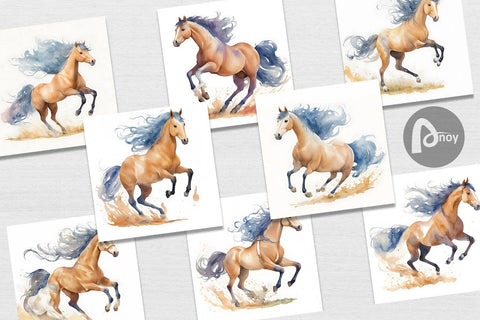 Digital paper Watercolor Horse Digital Pattern artnoy 