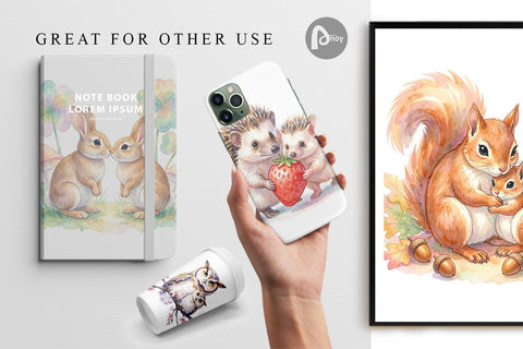 Digital Paper Watercolor Magical Forest Motherhood Digital Pattern artnoy 