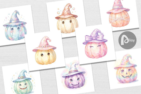 Digital Paper Watercolor Pastel Fairytale Witch Hat Digital Pattern artnoy 