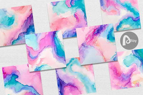 Digital Paper Watercolor Pastel Ink Digital Pattern artnoy 