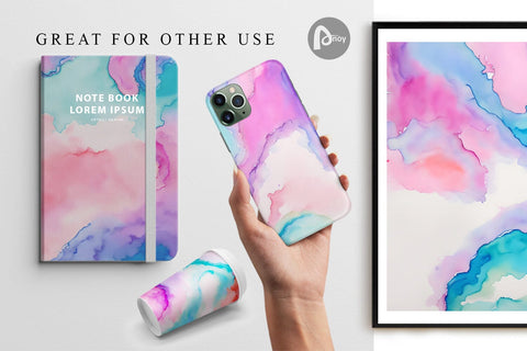 Digital Paper Watercolor Pastel Ink Digital Pattern artnoy 