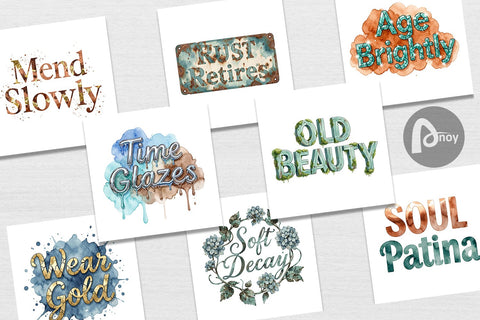 Digital Paper Watercolor Patina Weathered Healing Art Digital Pattern artnoy 