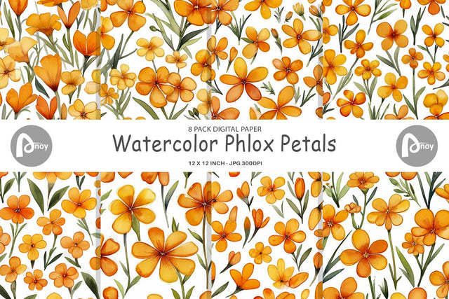 Digital Paper Watercolor Phlox Petals Digital Pattern artnoy 