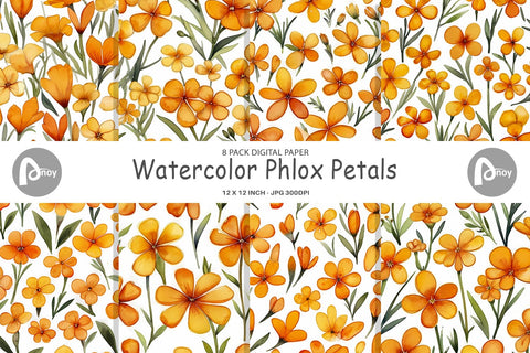 Digital Paper Watercolor Phlox Petals Digital Pattern artnoy 