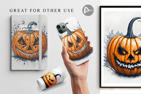 Digital paper Watercolor Pumpkin Digital Pattern artnoy 