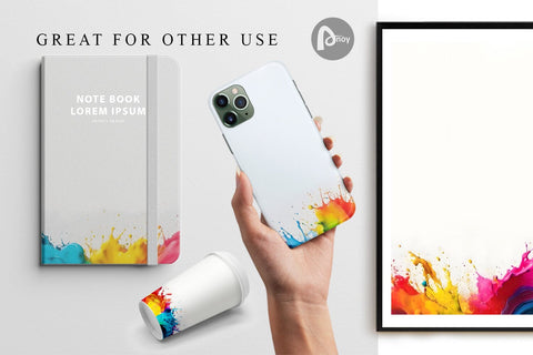 Digital Paper Watercolor Rainbow Splash Digital Pattern artnoy 