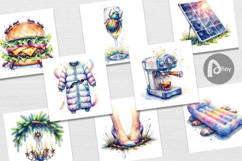 Digital Paper Watercolor Sarcastic Glamping Fails Digital Pattern artnoy 