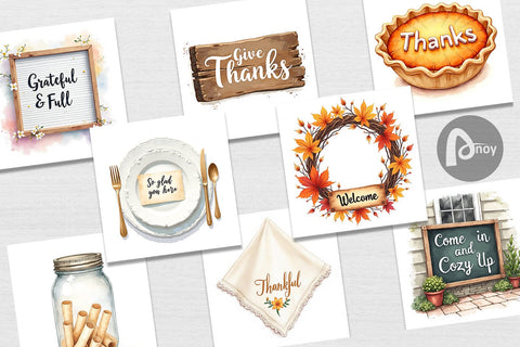 Digital Paper Watercolor Signs of Thanks Digital Pattern artnoy 