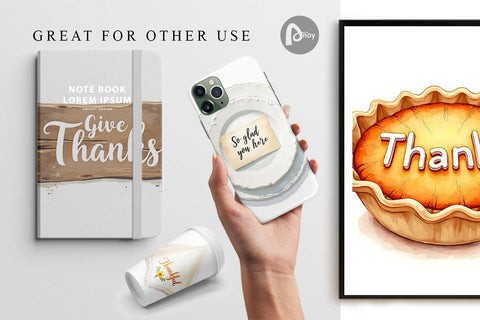 Digital Paper Watercolor Signs of Thanks Digital Pattern artnoy 