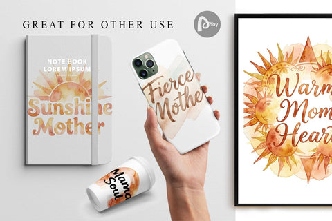 Digital Paper Watercolor Terracotta Boho Abstract Mom Quotes Digital Pattern artnoy 
