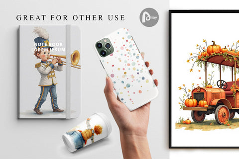 Digital Paper Watercolor Thanksgiving Parade Digital Pattern artnoy 