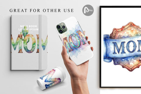 Digital Paper Watercolor Western Mom Digital Pattern artnoy 