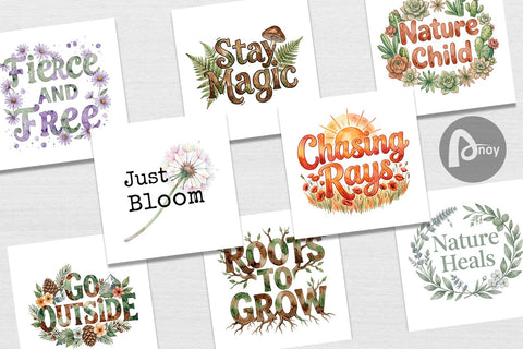 Digital Paper Watercolor Wildflower Boho Growth Quote Digital Pattern artnoy 