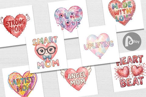 Digital Paper Watercolor Wonky Imperfect Heart Art Quotes Digital Pattern artnoy 