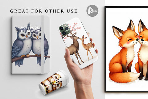 Digital Paper Watercolor Woodland Romance Digital Pattern artnoy 