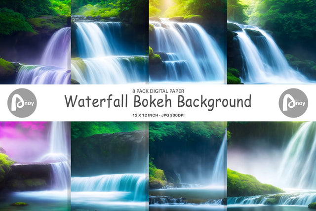 Digital Paper Waterfall Bokeh Digital Pattern artnoy 