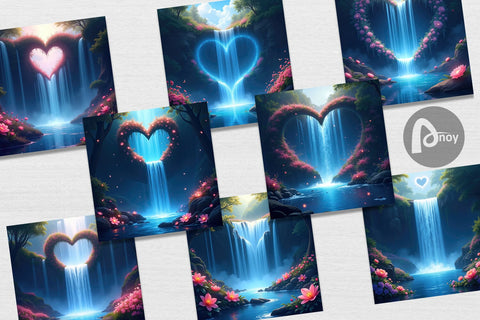 Digital Paper Waterfall Digital Pattern artnoy 