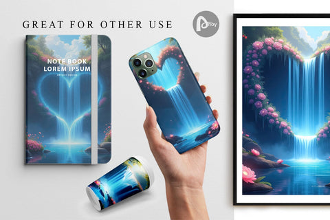 Digital Paper Waterfall Digital Pattern artnoy 