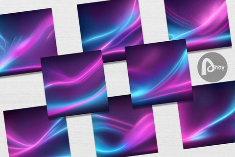 Digital Paper Wave Dynamic Pink Blue Digital Pattern artnoy 