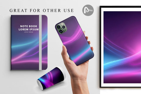 Digital Paper Wave Dynamic Pink Blue Digital Pattern artnoy 