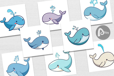 Digital Paper Whale Spout Digital Pattern artnoy 