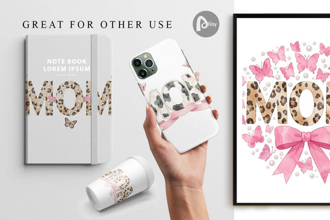 Digital Paper Whimsical Boho MOM Butterfly Digital Pattern artnoy 