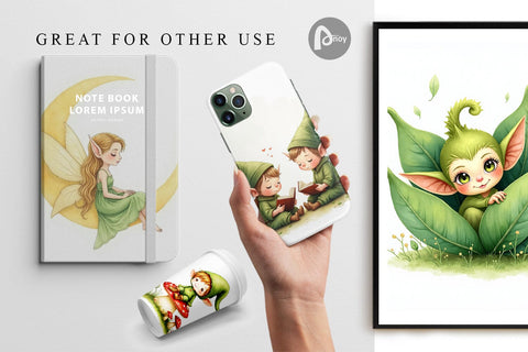 Digital Paper Whimsical Christmas Elves Digital Pattern artnoy 