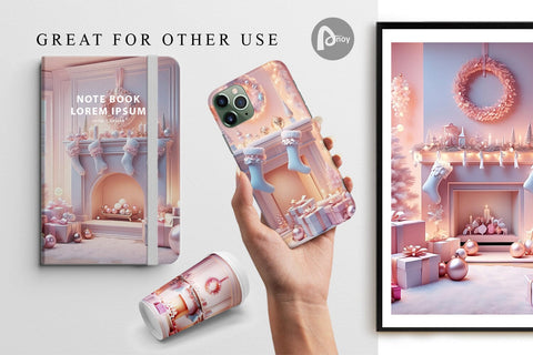 Digital Paper Whimsical Christmas Scene Digital Pattern artnoy 