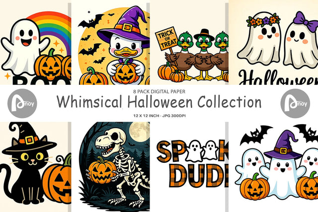 Digital Paper Whimsical Halloween Digital Pattern artnoy 