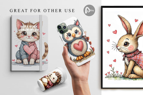 Digital Paper Whimsical Patchwork Pets Digital Pattern artnoy 