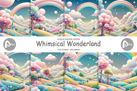 Digital Paper Whimsical Wonderland Digital Pattern artnoy 